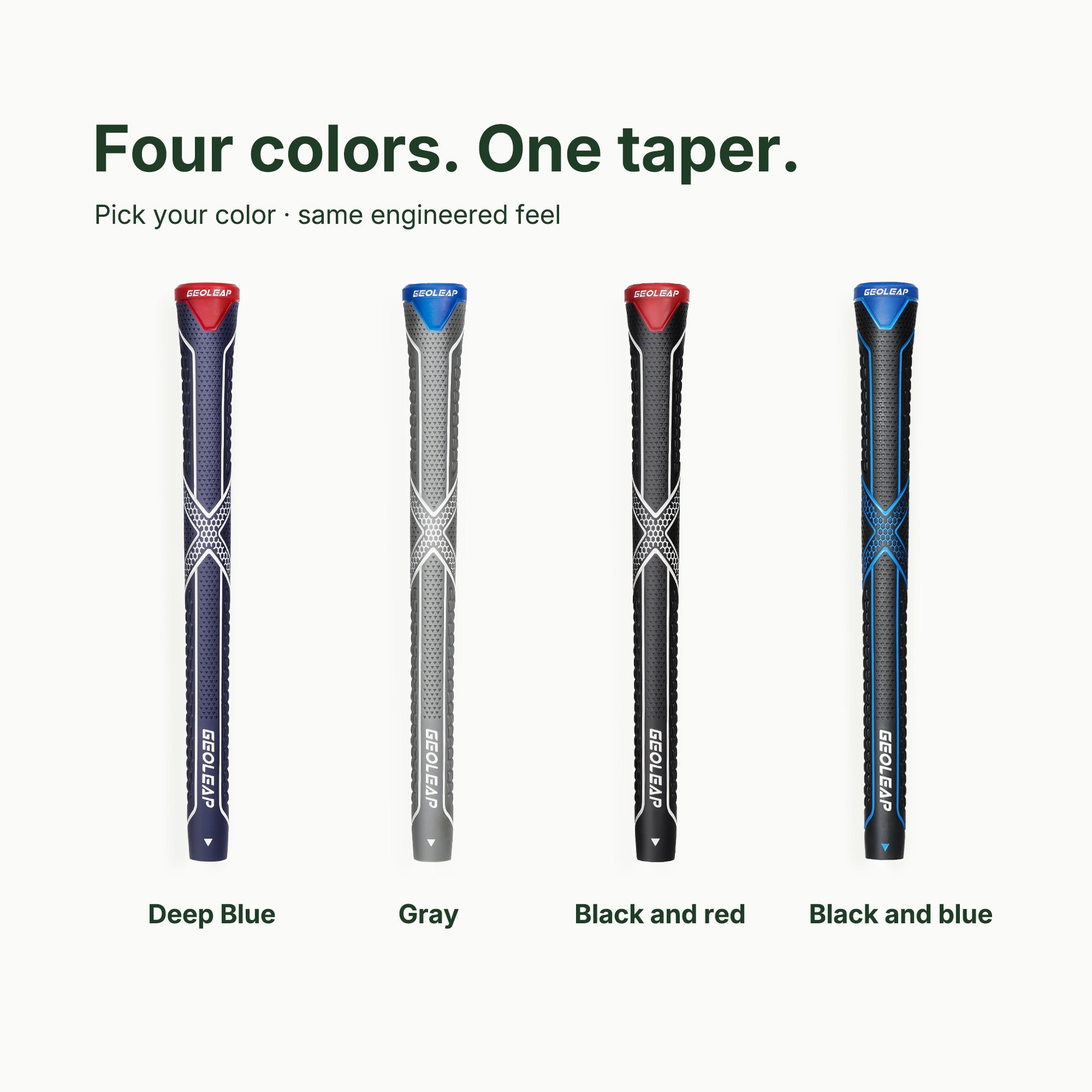 FEEL-ACX colorways: Deep Blue, Gray, Black and Red, Black and Blue