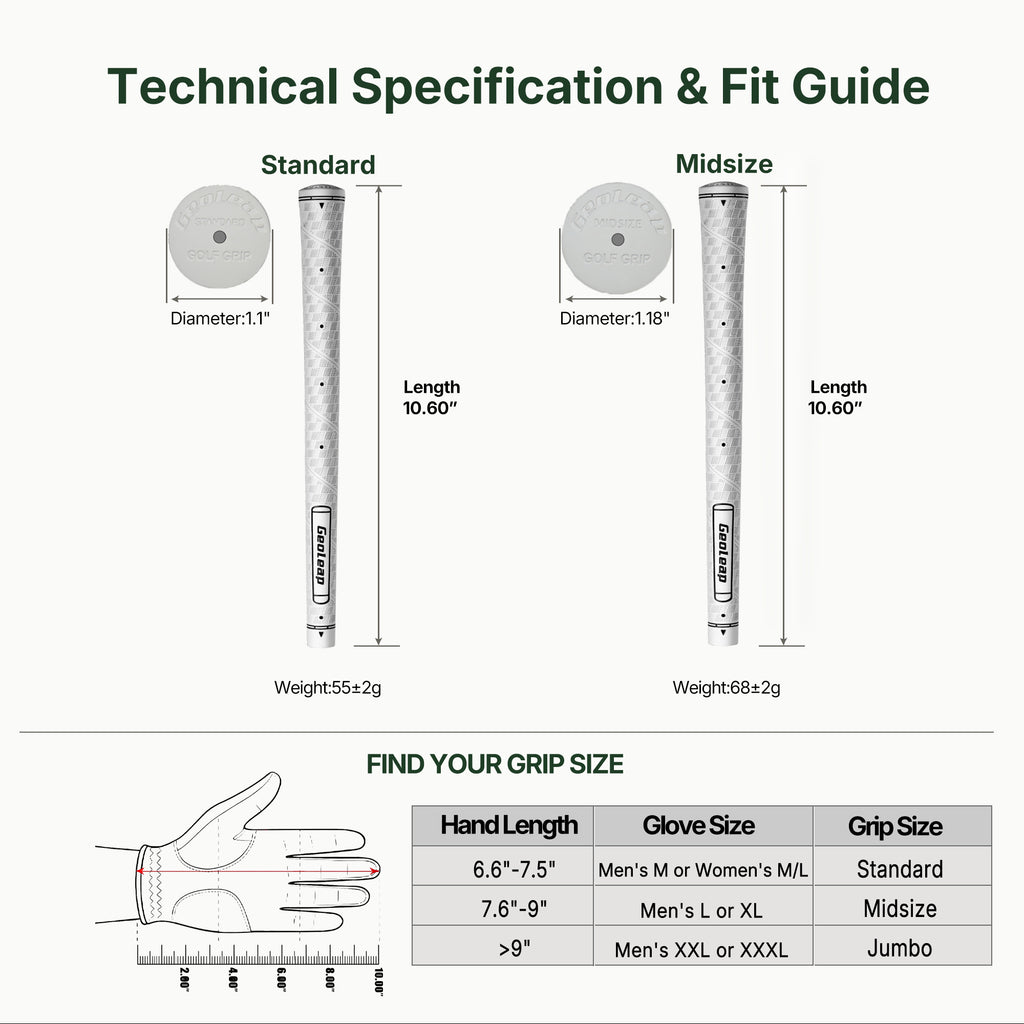 FEEL-M technical specification and fit guide — Standard, Midsize