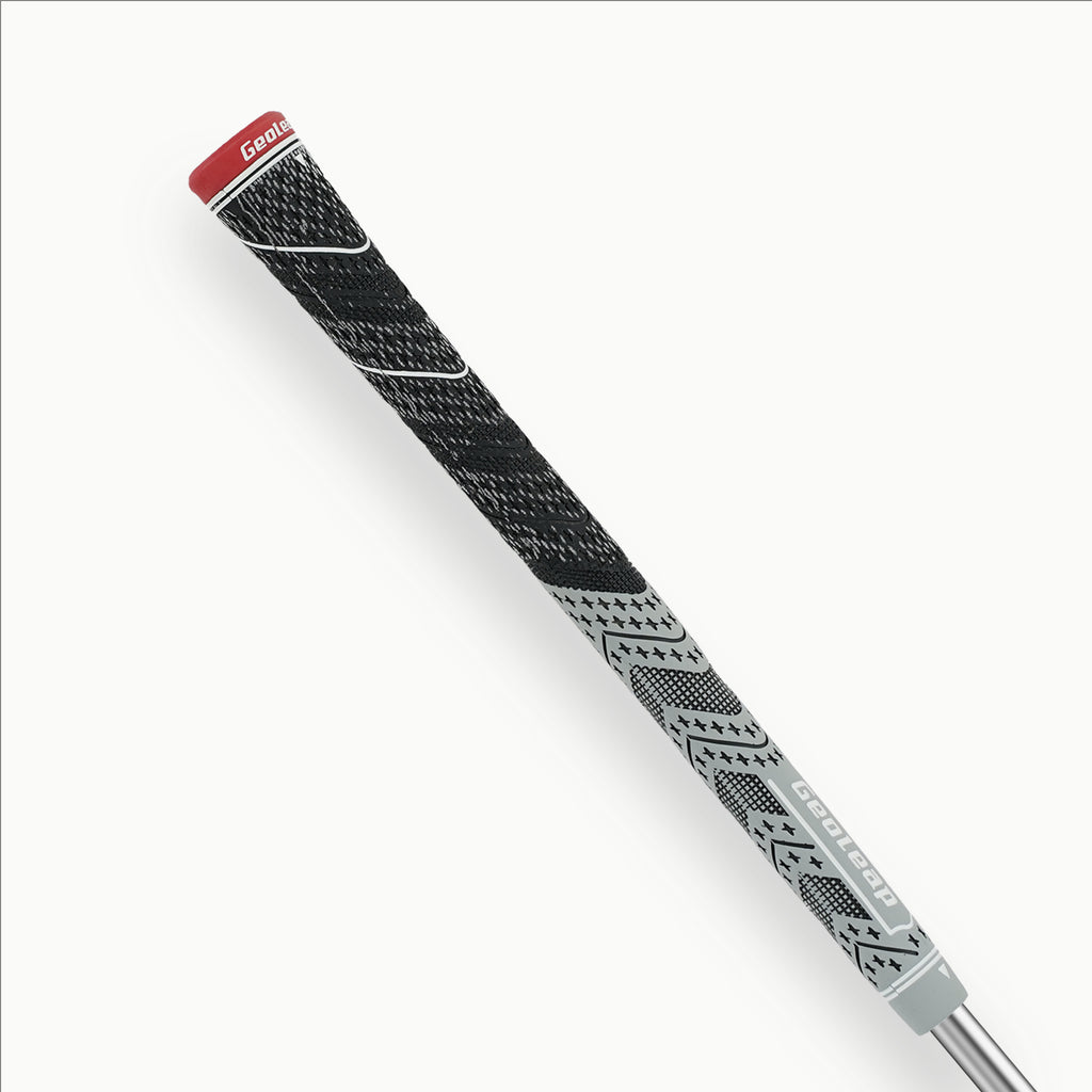 Gray · Geoleap STORM RIB golf grip — angled